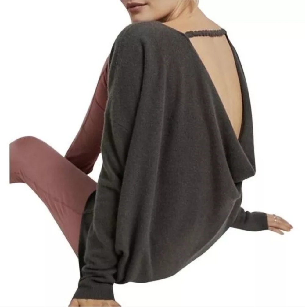 Anthropologie Saturday Sunday Reese 100% Cashmere Cowl Back Sweater Size XS